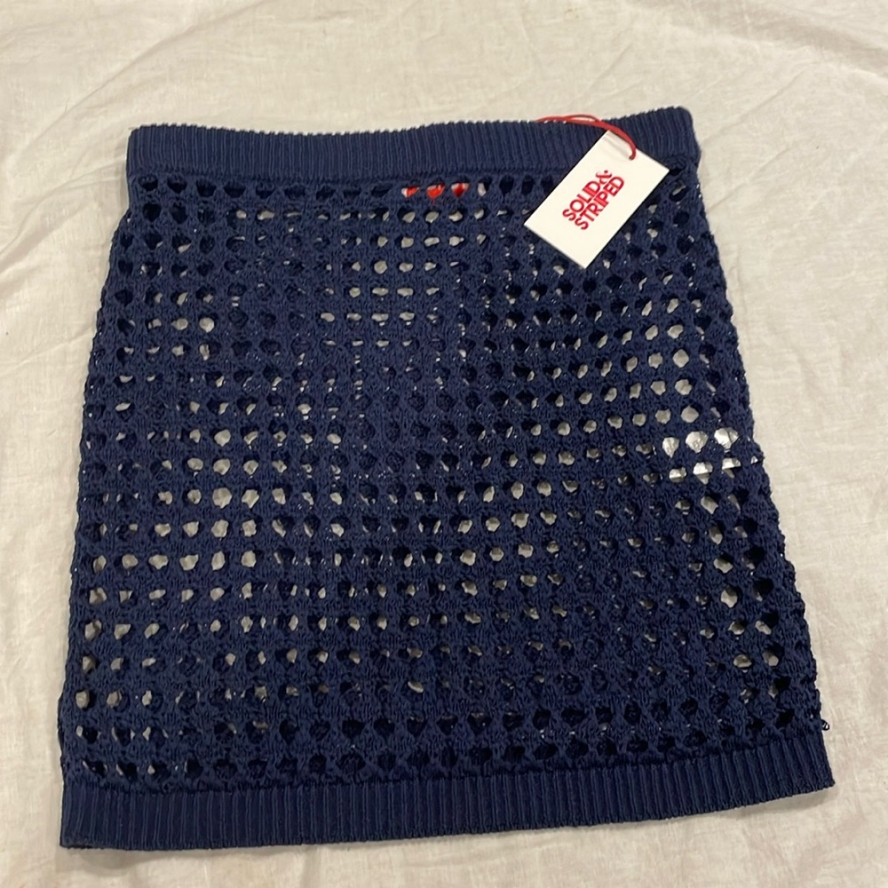 Solid and striped the Ronnie skirt-navy blue